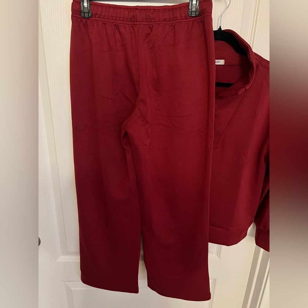 Women’s maroon Half-Zip Sweater Set - Picture 4 of 5